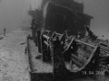   wreck russian destroyer off coast little cayman. Depth charge racks foreground. cayman foreground  